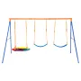 Swing Sets for Backyard, 600lbs Load Capacity Swing Set, with 1 Saucer Swing Seat, 2 Belt Swing Seats, Heavy Duty A-Frame Metal 