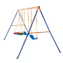 Swing Sets for Backyard, 600lbs Load Capacity Swing Set, with 1 Saucer Swing Seat, 2 Belt Swing Seats, Heavy Duty A-Frame Metal 