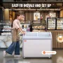264 L Kommerciel is Display Case Gelato Dipping Freezer Cabinet