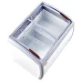 Commercial Ice Cream Display Case, 264 L Chest Freezer, Mobile Glass Top Deep Freezer, Restaurant Gelato Dipping Cabinet with 3 