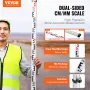 Målestang 4M Metric Telescopic Grade Rod CM/ MM m/ boble niveau