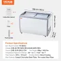370 L COMMERCIAL ICE CREAM CASE Gelato Dipping Freezer Cabinet