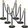 Crowd Control Stanchion Stanchion Set 6 stykker sæt m/ sort fløjl reb