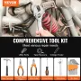 Tool Kit, 132 Piece General Household Hand Tool Set, Home Repairing Tool Kit with Portable Tool Storage Case, High-Quality Steel