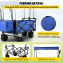 Collapsible Wagon with Canopy, 220lbs Foldable Wagon, Beach Wagon Cart with Big Wheels and Canopy with Adjustable Push Pulling H