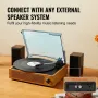 Bluetooth Vinyl Record Player 3-trins bælte drevet drejebord
