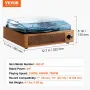 Bluetooth Vinyl Record Player 3-trins bælte drevet drejebord