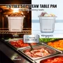 6 Pack 1/6 Size Hotel Pans Steam Table Pan Rustfrit stål 6 "dyb