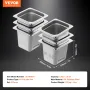 6 Pack Hotel Pans, 1/6 Size Anti-Jam Steam Pan, 0.8mm Thick Stainless Steel Restaurant Steam Table Pan, 6-Inch Deep Commercial T