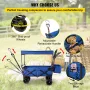 Collapsible Wagon with Canopy, 220lbs Foldable Wagon, Beach Wagon Cart with Big Wheels and Canopy with Adjustable Push Pulling H