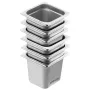 6 Pack Hotel Pans, 1/6 Size Anti-Jam Steam Pan, 0.8mm Thick Stainless Steel Restaurant Steam Table Pan, 6-Inch Deep Commercial T