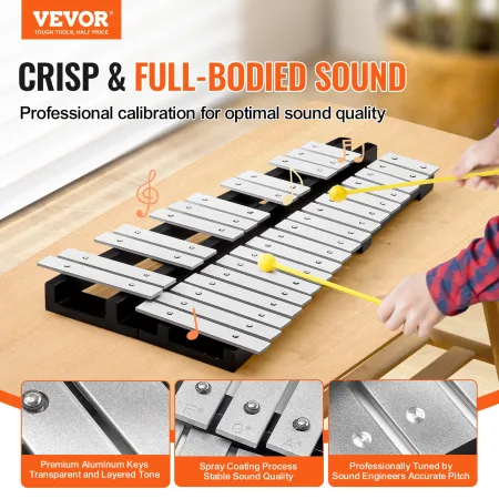 30 Bemærk Glockenspiel Xylophone Bell Kit med paller