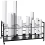 Blueprint Storage Rack, 50 Slots Blueprint Holder with Wheels, Mobile Metal Blueprint Storage Cart for Construction Plan Map Pos