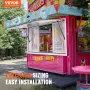 Concession Window 60"x36", Aluminum Alloy Food Truck Service Window with 4 Horizontal Sliding Windows & Awning Door & Drag Hook,