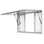 Concession Window 60"x36", Aluminum Alloy Food Truck Service Window with 4 Horizontal Sliding Windows & Awning Door & Drag Hook,