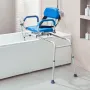 Sliding Tub Transfer Bench Shower Chair with 360 Degree Swivel Seat 150 kg