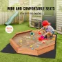 Træboks med dækket ottekantet sandkasse sand pit udendørs i