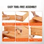 Wooden Sandbox, 52.4 x 47.2 x 16.9 in Sand Box, Sand Pit with Foldable Bench Seats and Bottom Liner, Natural Wood Kids Sandbox f