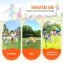 Swing Sets for Backyard, 6 in 1 Swing Set with 2 Swings, Trapeze Bar, Climbing Ladder, Climbing Net, and Basketball Hoop, 440lbs