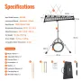 30 Note Glockenspiel Xylophone Bell Kit, Professional Percussion Instrument Set with Mallets, Drum Sticks, Music Stand, 203mm / 
