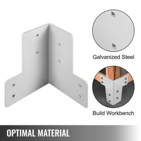 Arbejdsbænk hjørnebeslag 8 pcs butiksbordbeslag Kit 48 lb