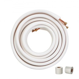 15240mm Mini Split Line Set, 6.4 & 12.7mm O.D Copper Pipes Tubing and Triple-Layer Insulation, for Mini Split Air Conditioning