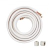 15240mm Mini Split Line Set, 6.4 & 12.7mm O.D Copper Pipes Tubing and Triple-Layer Insulation, for Mini Split Air Conditioning