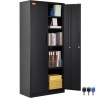 Metal Storage Cabinet, Steel Locking Storage Cabinet with 2 Magnetic Doors and 4 Adjustable Shelves, 71'' Metal Cabinet 200 lbs