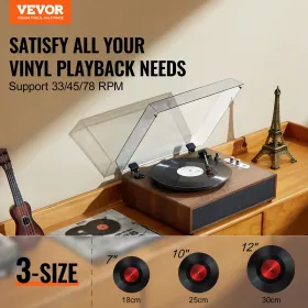 Bluetooth Vinyl Record Player 3-trins bælte drevet drejebord