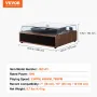 Vinyl Record Player, 3-Speed, Belt Driven Turntable Player with Built-in 10W Stereo Speakers Magnetic Cartridge, Support 33/45/7
