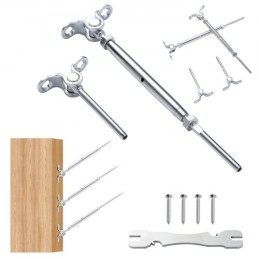 T316 Stainless Steel Adjustable Angle 3.2mm Cable Railing Kit/Hardware for Wood Postï¼ŒMarine Grade for 3.2mmWire