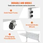 Mobile Blueprint Storage Rack, Plan Holder with 12 Pivot Brackets, Mobile Blueprint Holder Adjustable Height & Length, Poster Di