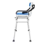 Sliding Tub Transfer Bench with 360 Degree Swivel Seat, Height Adjustable Bathtub Transfer Bench with Armrest & Safety Belt, Non