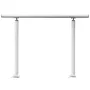Handrail Outdoor Stairs, 3ft, 34 Inch Outdoor Handrail White Outdoor Stair Railing Adjustable from 0 to 60 Degrees Handrail for 