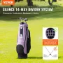 Golf Cart Bag with 14 Way Organizer Divider Top, 36” Multiple Pockets Premium Cart Bag, Durable Golf Bags with Handles & Dust Co
