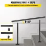 Handrail Outdoor Stairs, 4ft, 34 Inch Outdoor Handrail Black Outdoor Stair Railing Adjustable from 0 to 60 Degrees Handrail for 