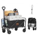 Collapsible Folding Wagon, 2 cu.ft Beach Wagon Cart with All-Terrain 5in Wheels, Heavy Duty Folding Wagon Cart 220 lbs Weight