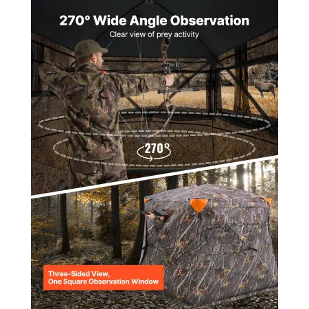 Jagtblind 270 ° Se gennem jorden blind envejsnet for 4-5 person