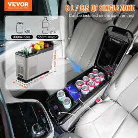 Portable Car Refrigerator Freezer Compressor 15 L Single Zone for Car Home