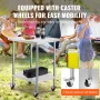 Stainless Steel Work Table 24 x 30 x 38 Inch, with 4 Wheels, 3 Adjustable Height Levels, Heavy Duty Food Prep Worktable for Comm