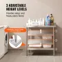 24 x 36 x 36 Inch Stainless Steel Work Table, Commercial Food Prep Worktable Heavy Duty Prep Worktable, Metal Work Table with Ad