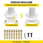 Handrail Outdoor Stairs, 4ft, 34 Inch Outdoor Handrail White Outdoor Stair Railing Adjustable from 0 to 60 Degrees Handrail for 