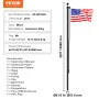20FT Detachable Flagpole Kit, Heavy Duty Aluminum Alloy Flag Pole Kit in Ground for Outdoor, 3 Display Modes Flagpole with Profe