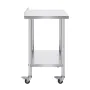 24 x 30 x 40 Inch Stainless Steel Work Table, Commercial Food Prep Worktable with Casters, Heavy Duty Prep Worktable, Metal Work