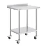 24 x 30 x 40 Inch Stainless Steel Work Table, Commercial Food Prep Worktable with Casters, Heavy Duty Prep Worktable, Metal Work