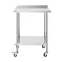 24 x 30 x 40 Inch Stainless Steel Work Table, Commercial Food Prep Worktable with Casters, Heavy Duty Prep Worktable, Metal Work