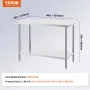 Rustfrit stål Arbejdspræparat Tabel Kommerciel WorkTable Food