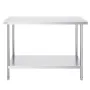 Stainless Steel Work Prep Table Commercial Worktable Food Prep 61x122x86 cm
