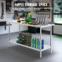 Arbejdsbord i rustfrit stål kommercielt køkkenarbejde Food Prep