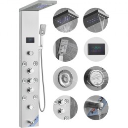 Shower Panel Tower System 6 Modes Hydroelectricity LED Stainless Steel